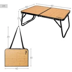 AKTIVE - Table De Camping Pliante Effet Bambou, 60x40x25 Cm -Aktive Magasin aktive table de camping pliante effet bambou 60x40x25 cm 3