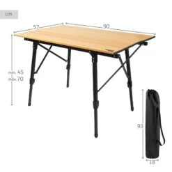 AKTIVE - Table Pliante Glampling Hauteur Réglable. Table De Camping, 90 X 57 Cm -Aktive Magasin aktive table pliante glampling hauteur reglable table de camping 90 x 57 cm 3