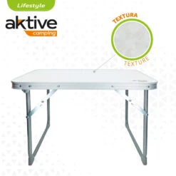 AKTIVE - Table Pliante . Table Basse Blanche En Aluminium - 40x60x40 Cm -Aktive Magasin aktive table pliante table basse blanche en aluminium 40x60x40 cm 2