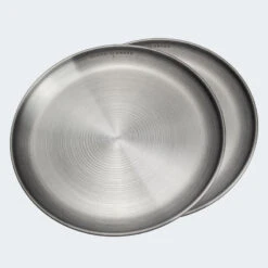 Assiette Plate De Camping | Diamètre Env. 23 Cm | Acier Inox | 2 Assiettes -Aktive Magasin assiette plate de camping diametre env 23 cm acier inox 2 assiettes 2