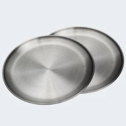 Assiette Plate De Camping | Diamètre Env. 23 Cm | Acier Inox | 2 Assiettes -Aktive Magasin assiette plate de camping diametre env 23 cm acier inox 2 assiettes 4