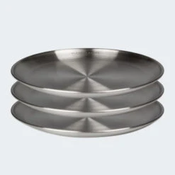 Assiette Plate De Camping | Diamètre Env. 23 Cm | Acier Inox | 3 Assiettes -Aktive Magasin assiette plate de camping diametre env 23 cm acier inox 3 assiettes 5