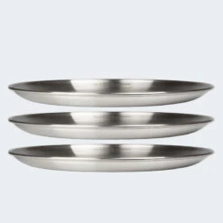 Assiette Plate De Camping | Diamètre Env. 23 Cm | Acier Inox | 3 Assiettes -Aktive Magasin assiette plate de camping diametre env 23 cm acier inox 3 assiettes 6