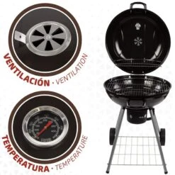 Barbecue Portable Rond Au Charbon De Bois Avec Couvercle Aktive -Aktive Magasin barbecue portable rond au charbon de bois avec couvercle aktive 2