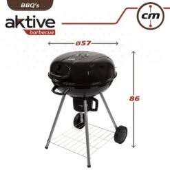 Barbecue Portable Rond Au Charbon De Bois Avec Couvercle Aktive -Aktive Magasin barbecue portable rond au charbon de bois avec couvercle aktive 6