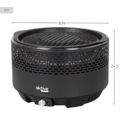 Barbecue Rond Noir Sans Fumée 2 En 1 Ø34 Cm Aktive -Aktive Magasin barbecue rond noir sans fumee 2 en 1 o34 cm aktive 3