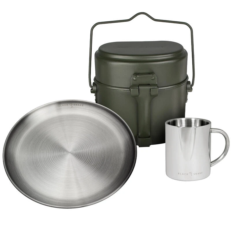 Batterie De Cuisine De Camping, Assiette Plate Et Tasse Isotherme Set 3 Batterie De Cuisine De Camping, Assiette Plate Et Tasse Isotherme Set