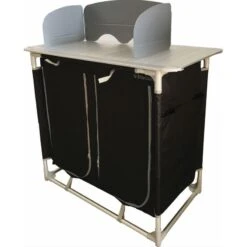 BAYASUN Meuble De Cuisine 4 Étagères Pieds Réglables Gris -Aktive Magasin bayasun meuble de cuisine 4 etageres pieds reglables gris 2