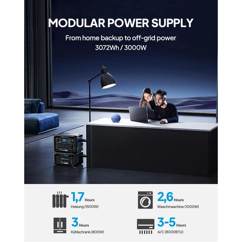 BLUETTI AC300+B300 Générateur Électrique 3072Wh,LiFePO4 Pour Panne De Courant 6 BLUETTI AC300+B300 Générateur Électrique 3072Wh,LiFePO4 Pour Panne De Courant – Image 4