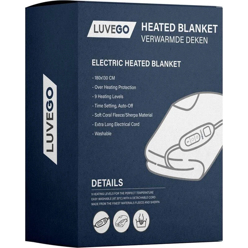 Couverture Électrique Luvego Avec Polaire/Sherpa - Brun Foncé 4 Couverture Électrique Luvego Avec Polaire/Sherpa - Brun Foncé – Image 2
