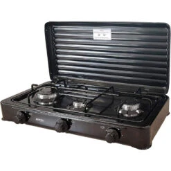 MPM Cuisinière à Gaz Portable Pour Le Camping Avec 3 Feux Couvercle Smile -Aktive Magasin cuisiniere a gaz portable pour le camping avec 3 feux couvercle smile 1
