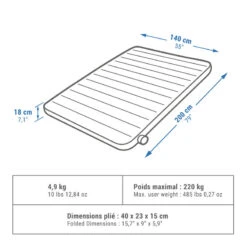 Quechua MATELAS GONFLABLE DE CAMPING - AIR SECONDS 140 CM - 2 PERSONNES 13 Quechua MATELAS GONFLABLE DE CAMPING - AIR SECONDS 140 CM - 2 PERSONNES -Aktive Magasin matelas gonflable de camping air seconds 140 cm 2 personnes 1