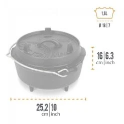 Petromax Dutch Oven FT3-3QT (avec Pieds) Et Levier De Couvercle -Aktive Magasin petromax dutch oven ft3 3qt avec pieds et levier de couvercle 2