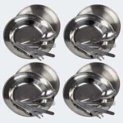 Set Couverts De Camping Et Assiette Creuse & Plate | 4 Personnes -Aktive Magasin set couverts de camping et assiette creuse and plate 4 personnes 1