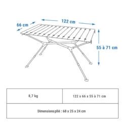 Aktive Magasin -Aktive Magasin table de camping compacte 46 personnes plateau bois poche de rangement 1