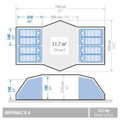 Quechua Tente à Arceaux De Camping - Arpenaz 8.4 - 8 Personnes - 4 Chambres -Aktive Magasin tente a arceaux de camping arpenaz 84 8 personnes 4 chambres 1