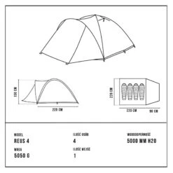Tente De Camping - Alpinus REUS 4 - 4 Places -Aktive Magasin tente de camping alpinus reus 4 4 places 2