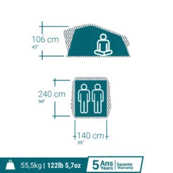 Quechua TENTE DE TOIT MH500 FRESH & BLACK 2P -Aktive Magasin tente de toit mh500 fresh and black 2p 3