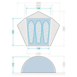 Tente Dôme De Trekking - 3 Places - MT900 -Aktive Magasin tente dome de trekking 3 places mt900 2